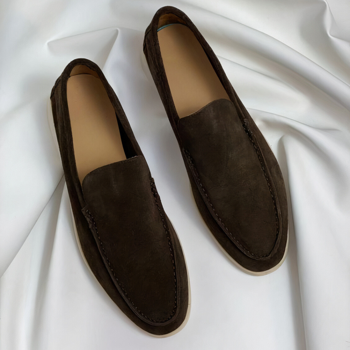 Calvin | Minimalistische Suède Loafers